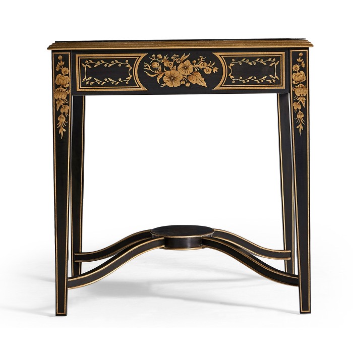 Black & Églomisé Square Side Table