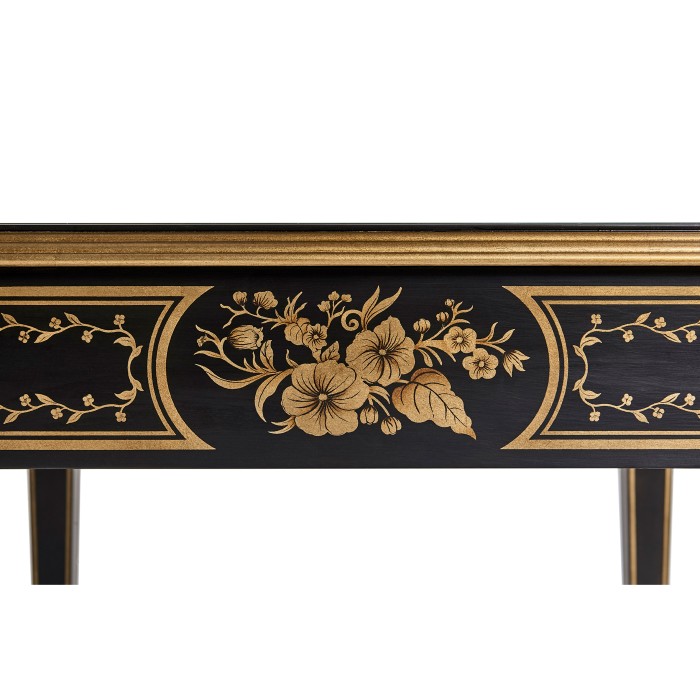 Black & Églomisé Square Side Table