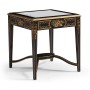 Black & Églomisé Square Side Table