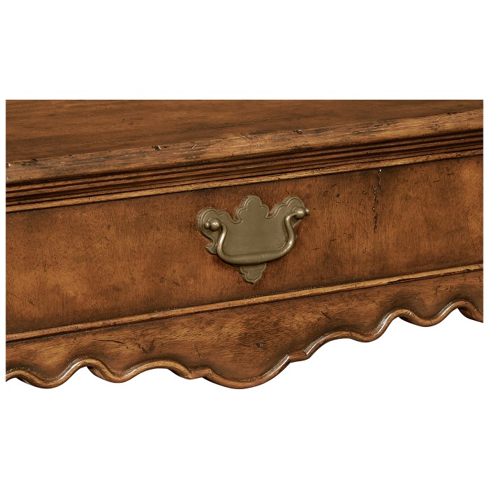 Panelled country walnut rectangular coffee table