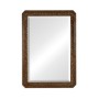 Dark Oak Rectangular Mirror with Carved Rosettes