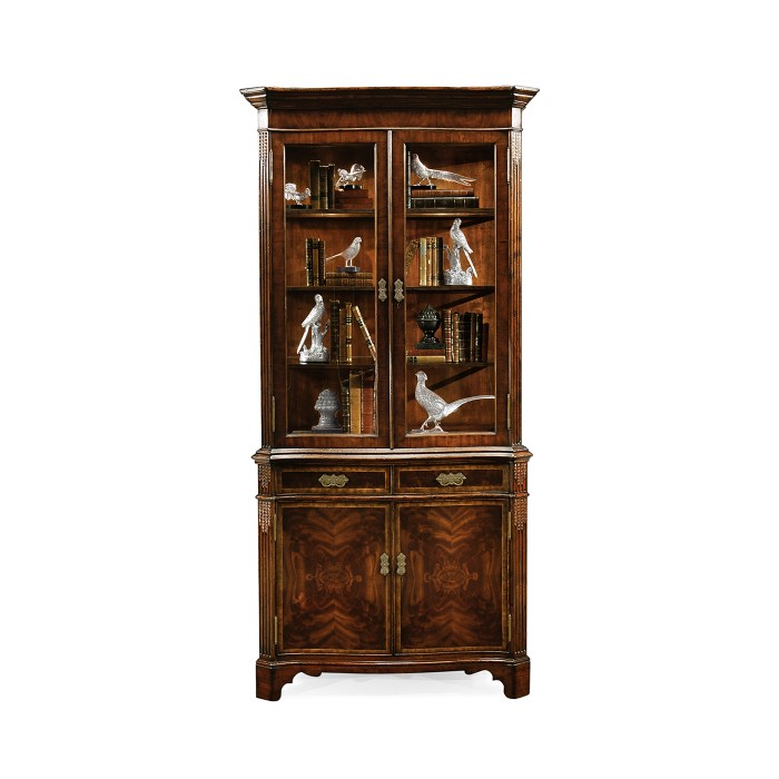 Serpentine Mahogany China Cabinet