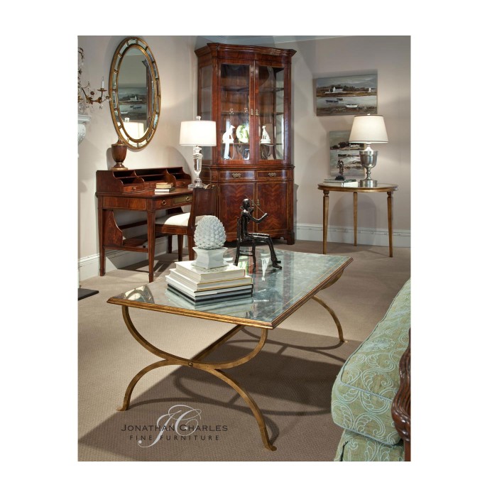 Serpentine Mahogany China Cabinet