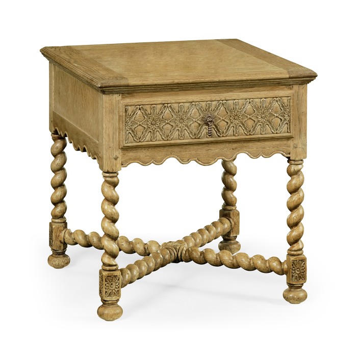 Natural Oak Square Side Table