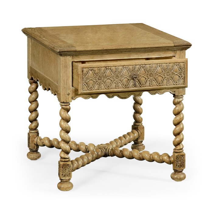 Natural Oak Square Side Table