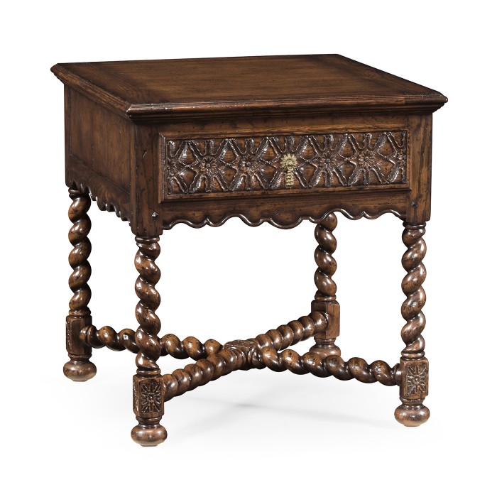 Dark Oak Square Side Table