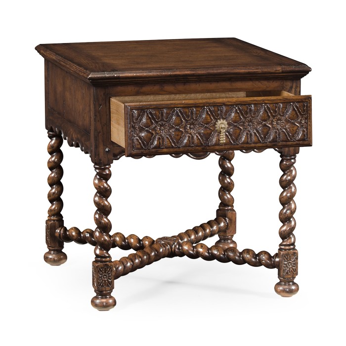 Dark Oak Square Side Table