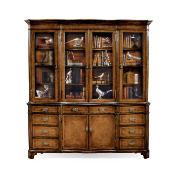Serpentine Architrave Walnut China Cabinet
