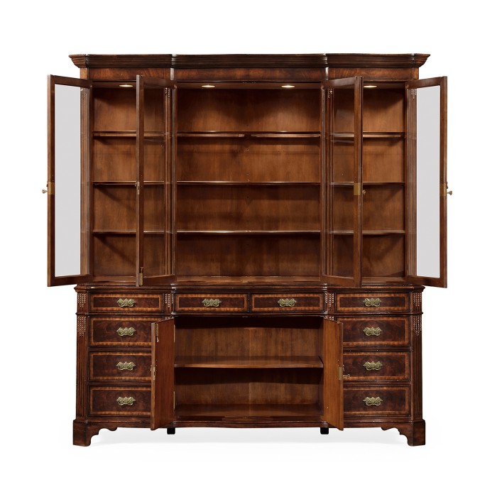 Serpentine Architrave Mahogany China Cabinet