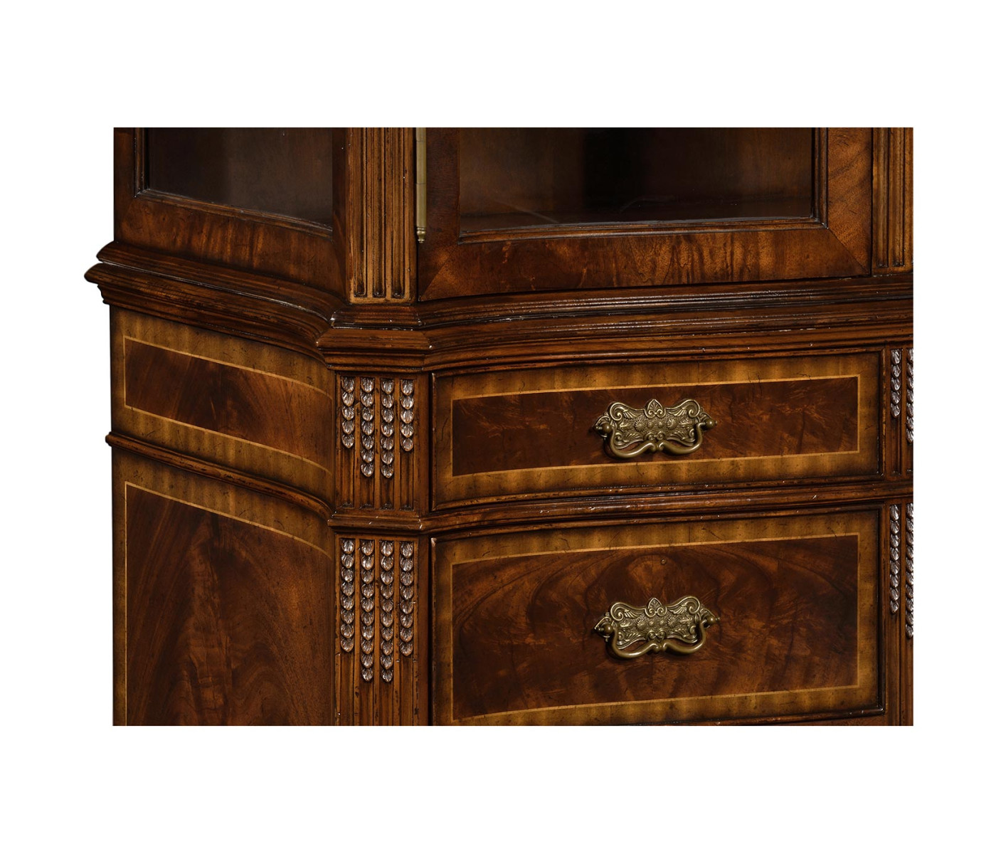 Serpentine Architrave Mahogany China Cabinet