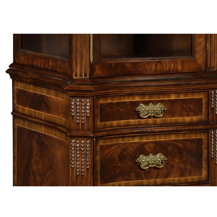 Serpentine Architrave Mahogany China Cabinet