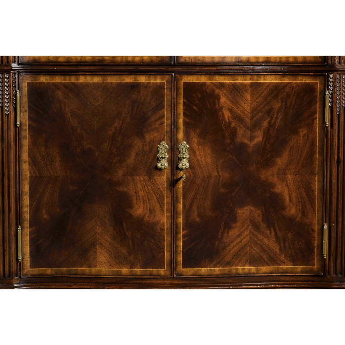 Serpentine Architrave Mahogany China Cabinet