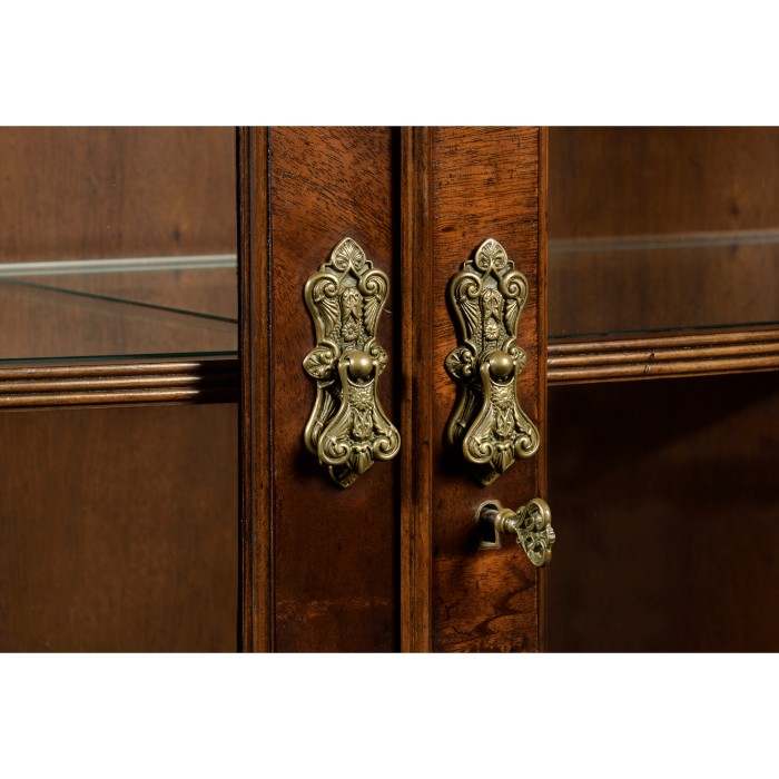 Serpentine Architrave Mahogany China Cabinet
