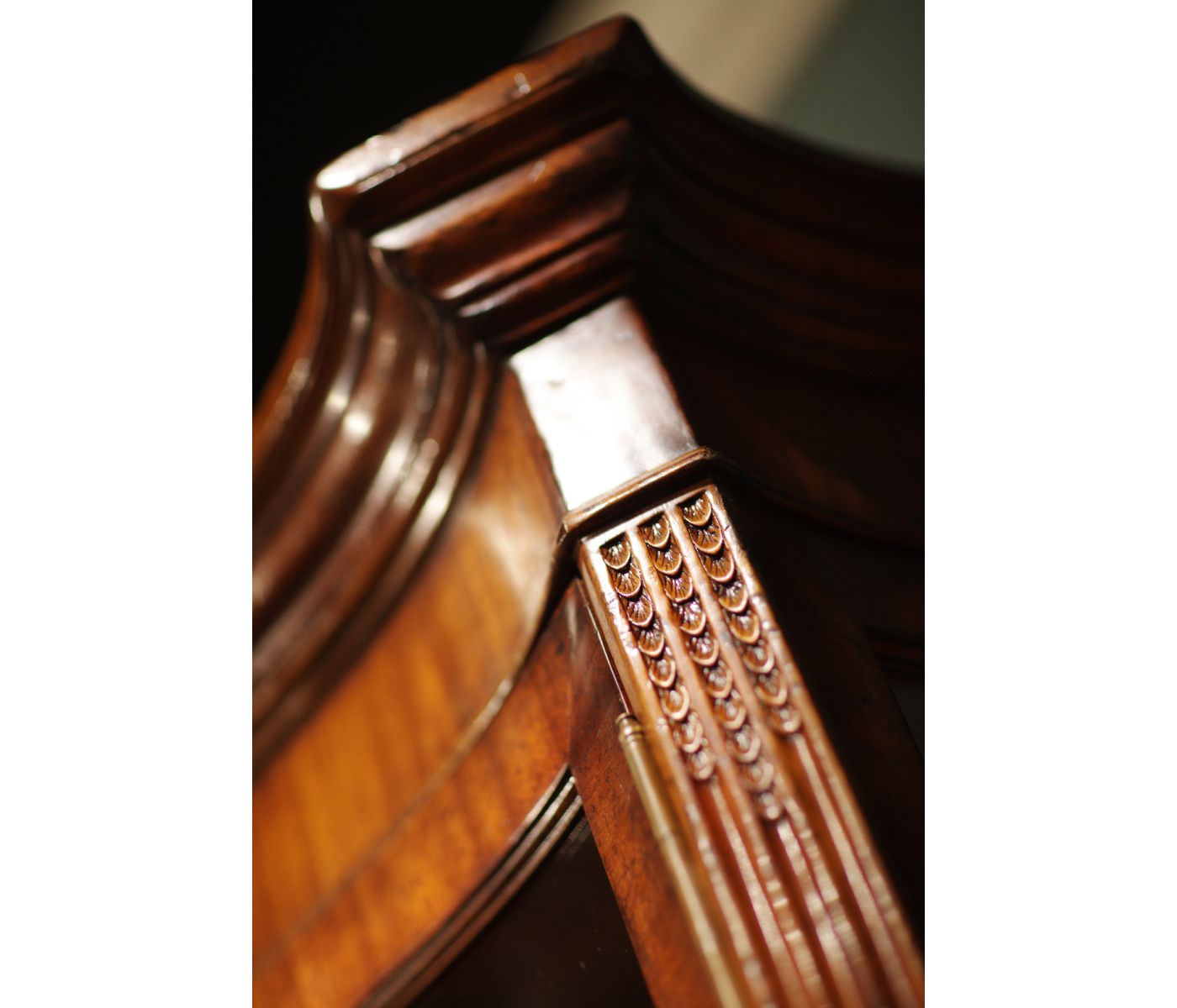 Serpentine Architrave Mahogany China Cabinet