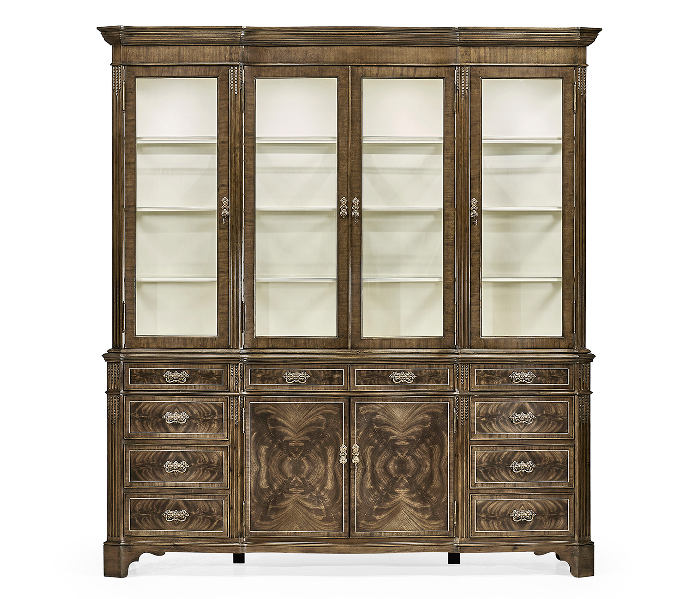 Serpentine Architrave Bleached Mahogany China Cabinet