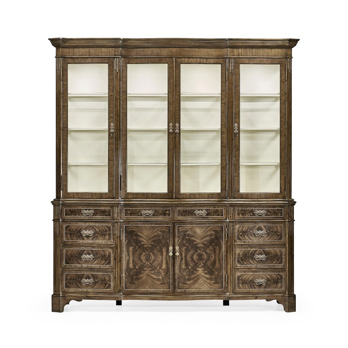 Serpentine Architrave Bleached Mahogany China Cabinet