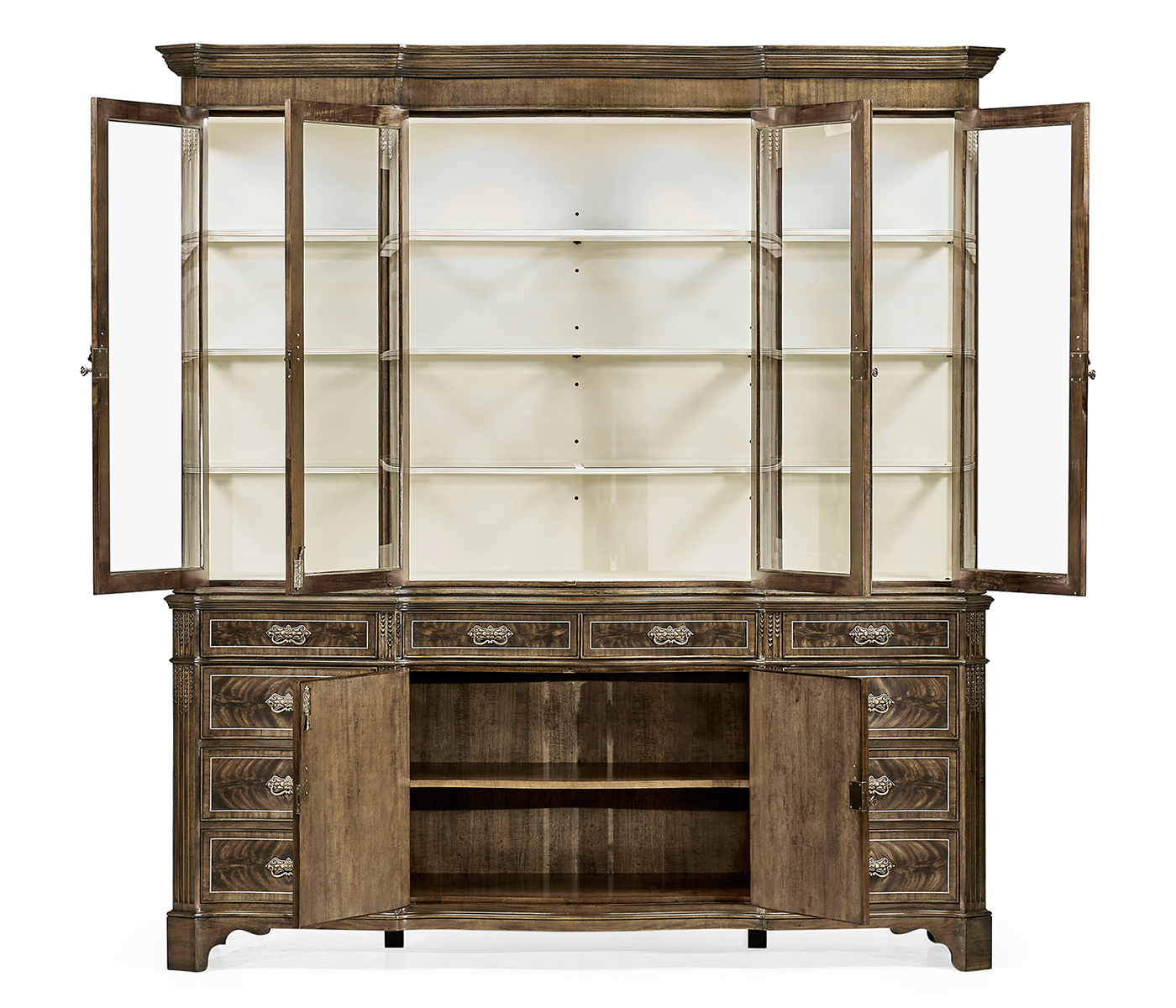 Serpentine Architrave Bleached Mahogany China Cabinet