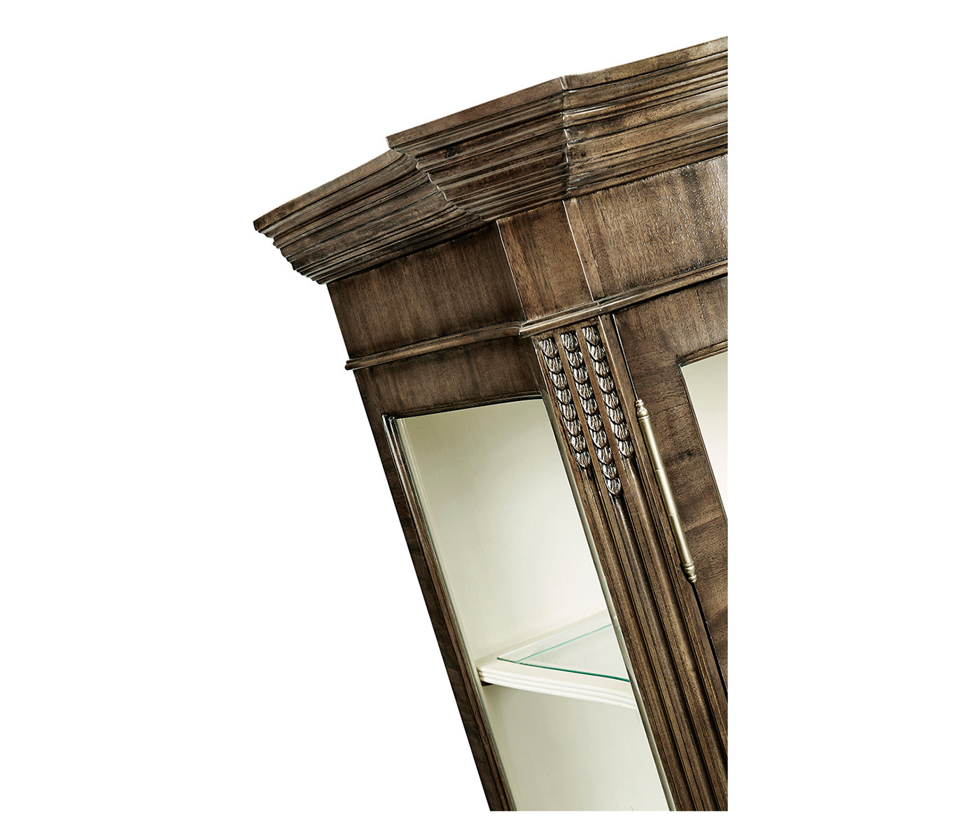 Serpentine Architrave Bleached Mahogany China Cabinet