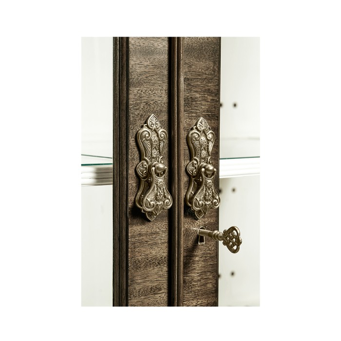 Serpentine Architrave Bleached Mahogany China Cabinet