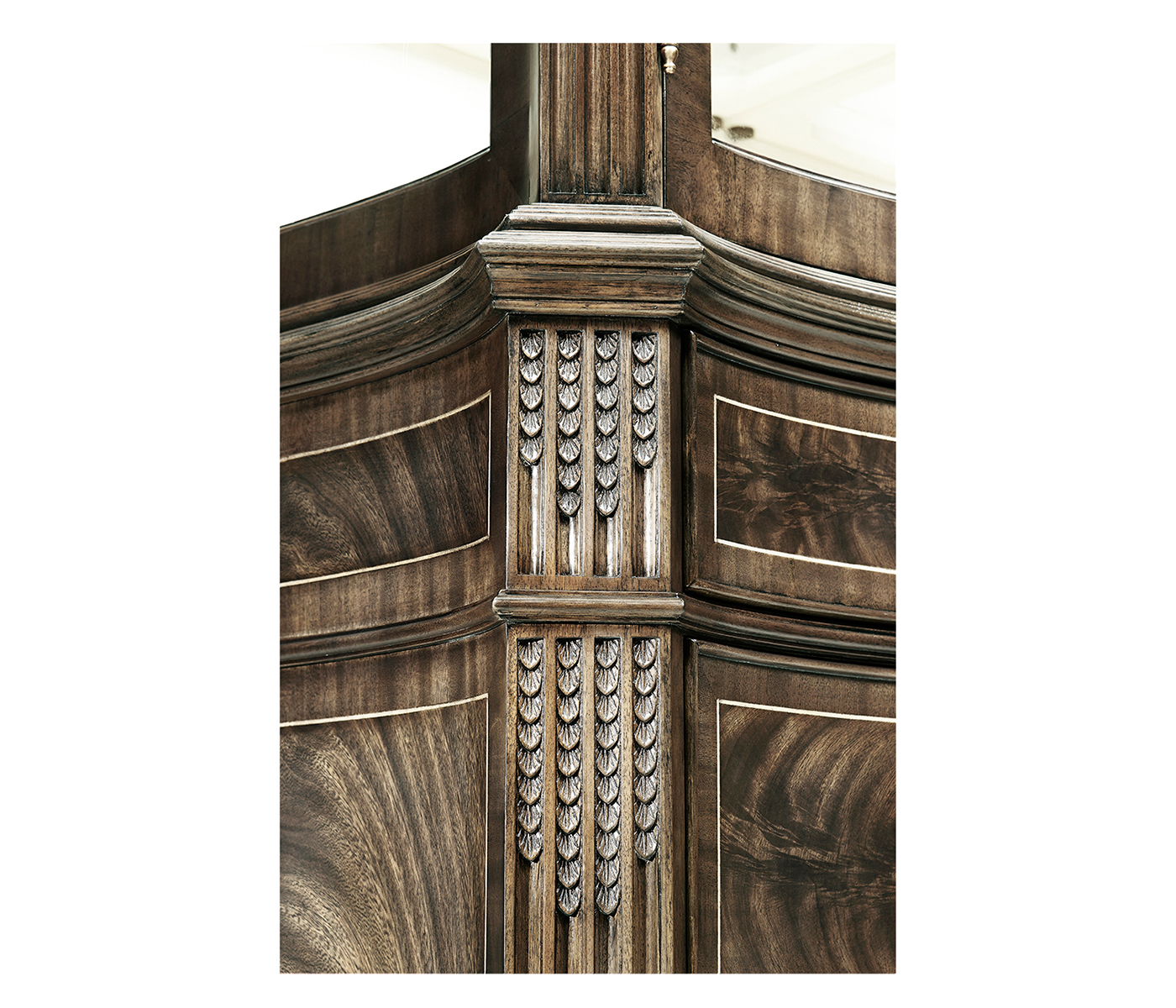 Serpentine Architrave Bleached Mahogany China Cabinet