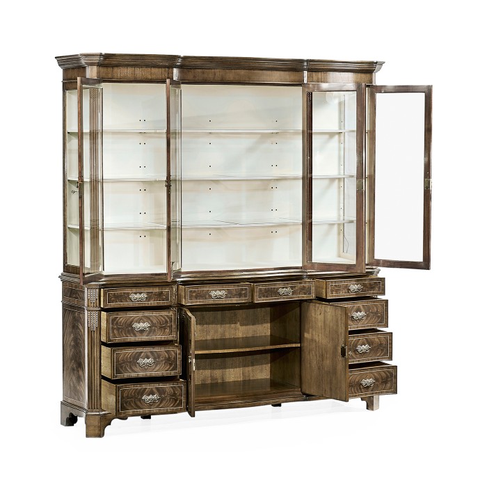 Serpentine Architrave Bleached Mahogany China Cabinet