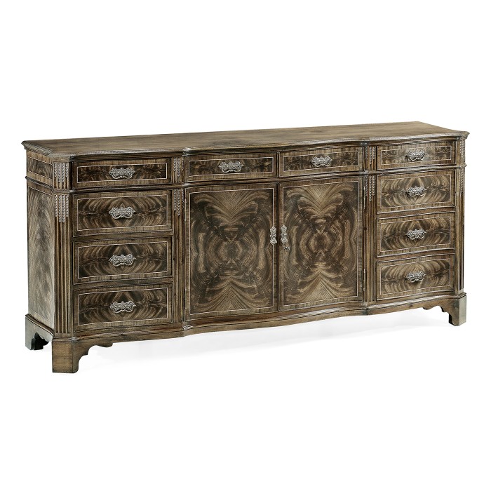 Serpentine Architrave Bleached Mahogany China Cabinet