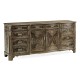 Serpentine Architrave Bleached Mahogany China Cabinet