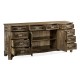Serpentine Architrave Bleached Mahogany China Cabinet