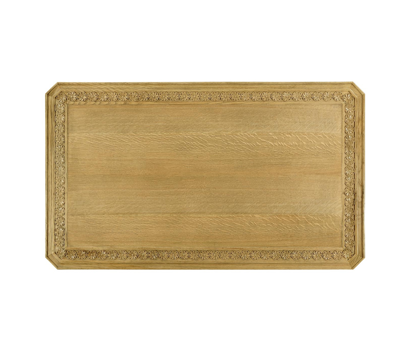 Natural Oak Chip Carved Rectangular Coffee Table