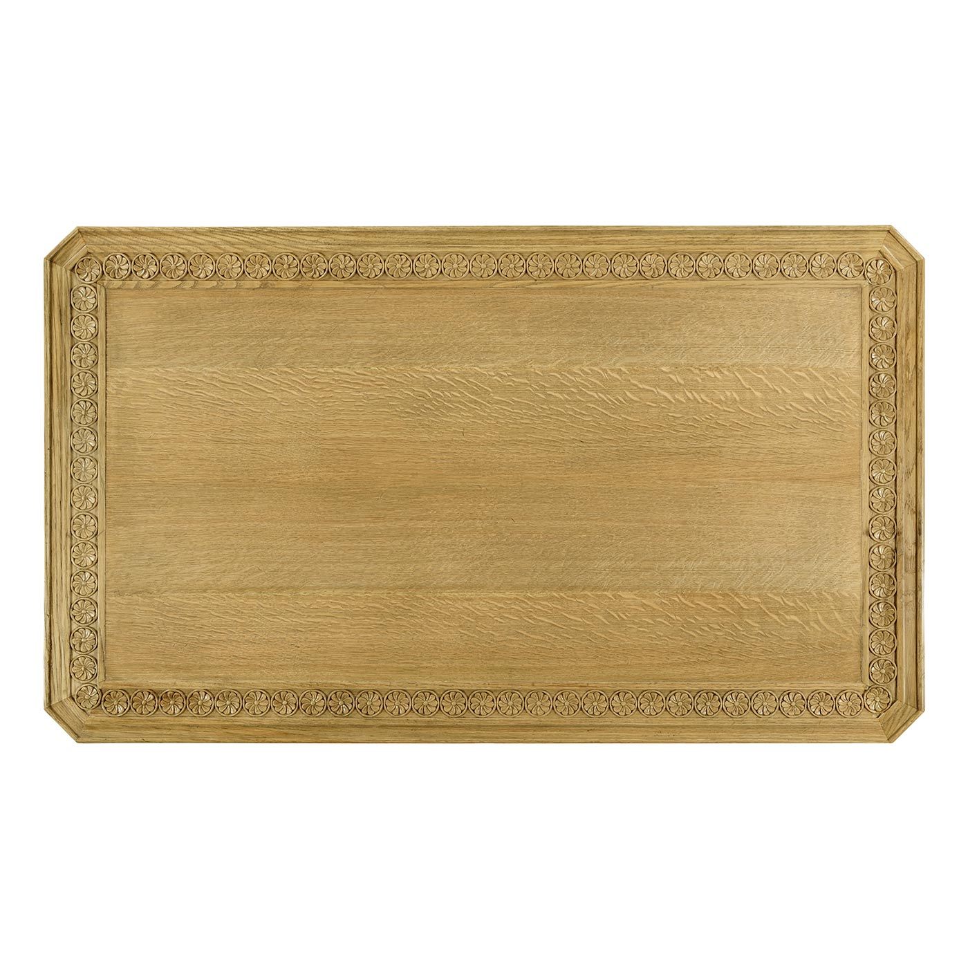 Natural Oak Chip Carved Rectangular Coffee Table