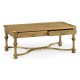 Natural Oak Chip Carved Rectangular Coffee Table