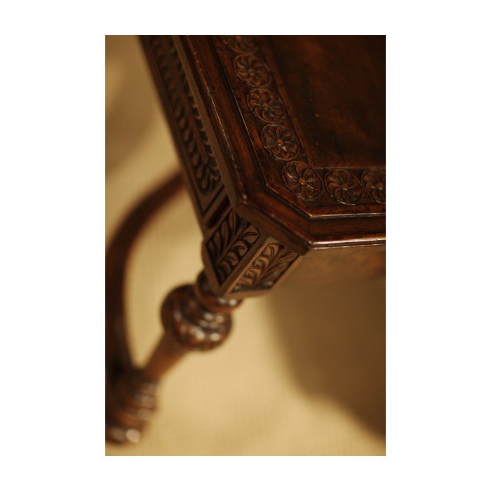 Chip Carved Dark Oak Rectangular Coffee Table