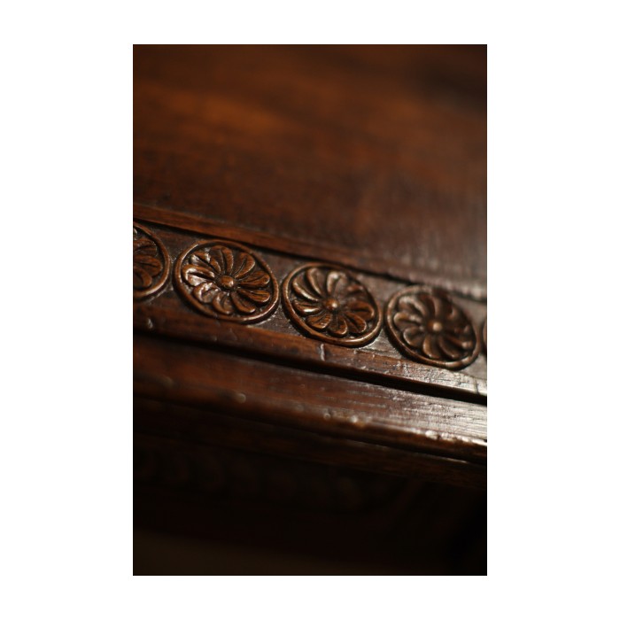 Chip Carved Dark Oak Rectangular Coffee Table