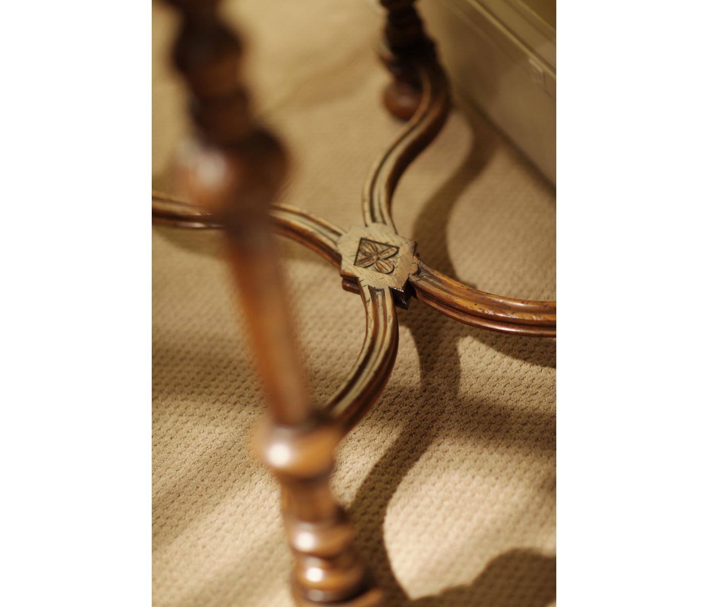 Chip Carved Dark Oak Rectangular Coffee Table