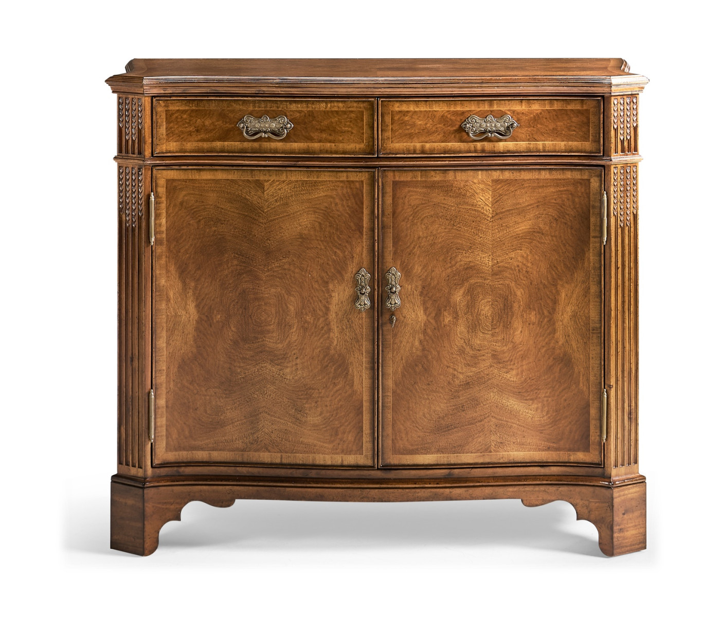 Serpentine Two Door Walnut Cabinet