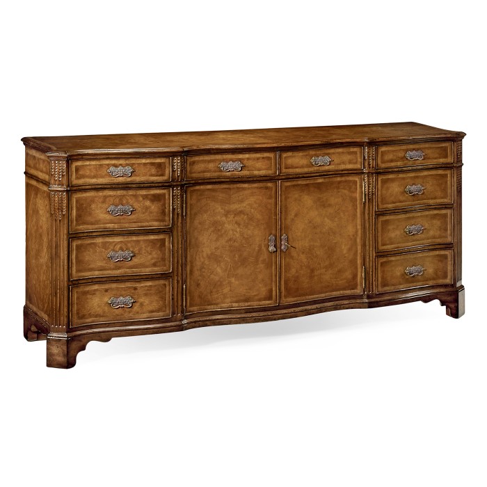 Walnut Double Serpentine Sideboard