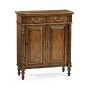 Narrow Walnut Cabinet with Cupboard