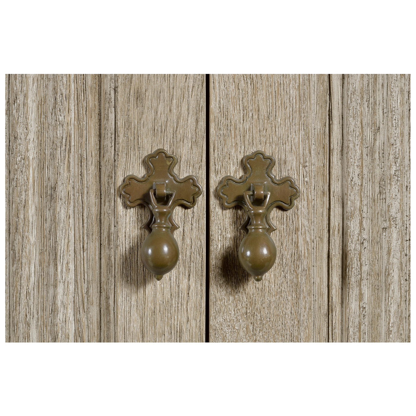 Elizabethan Style Grey Oak TV Cabinet