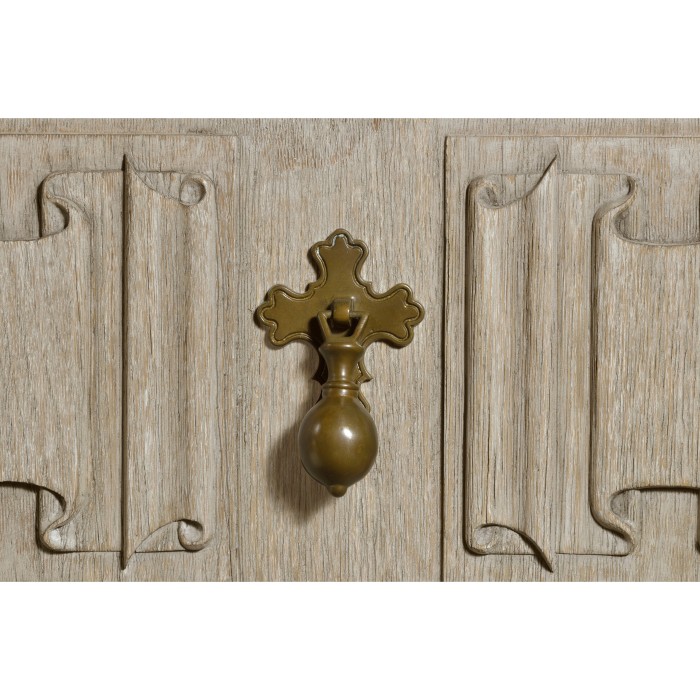 Elizabethan Style Grey Oak TV Cabinet