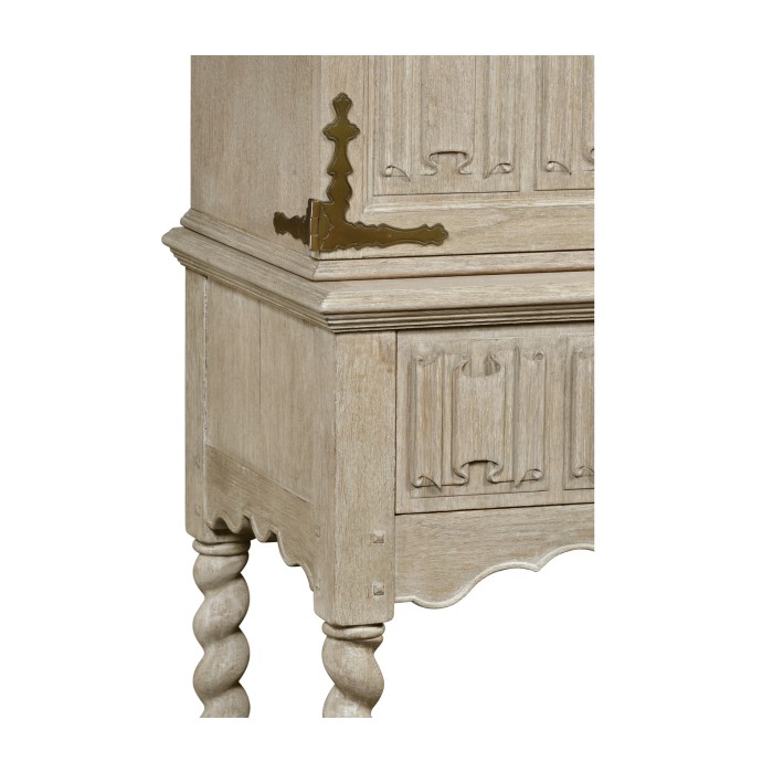 Elizabethan Style Grey Oak TV Cabinet