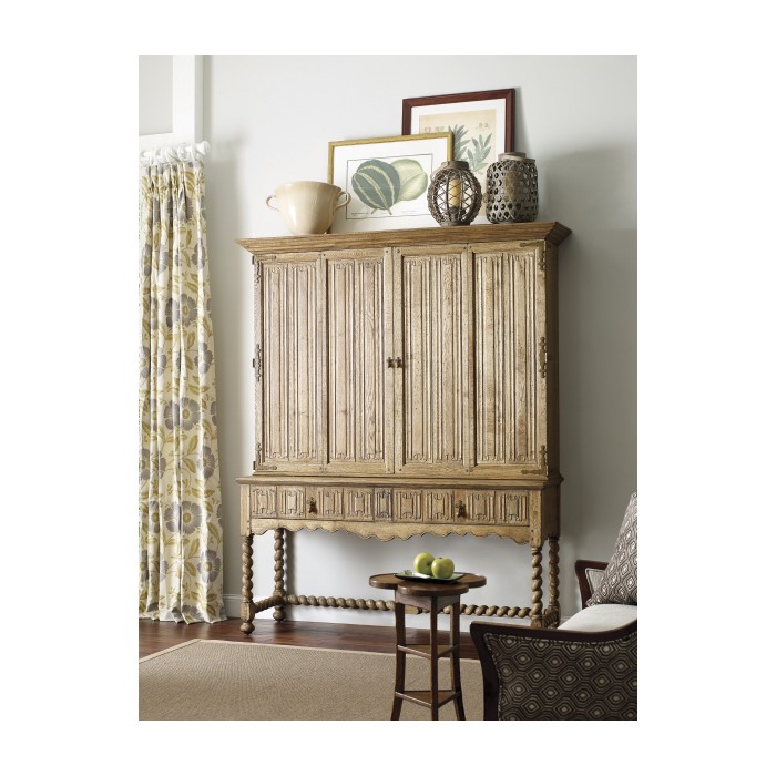 Elizabethan Style Grey Oak TV Cabinet