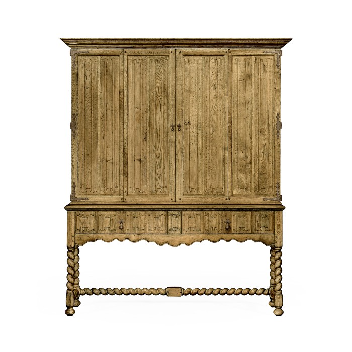 Elizabethan Style Natural Oak TV Cabinet