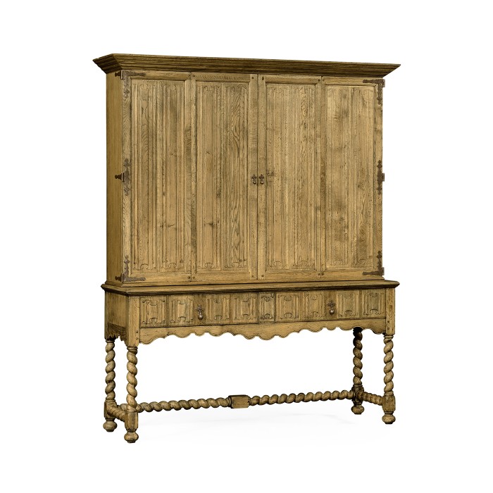 Elizabethan Style Natural Oak TV Cabinet