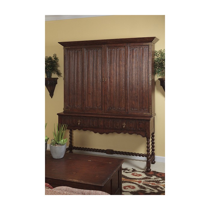 Elizabethan Style Natural Oak TV Cabinet