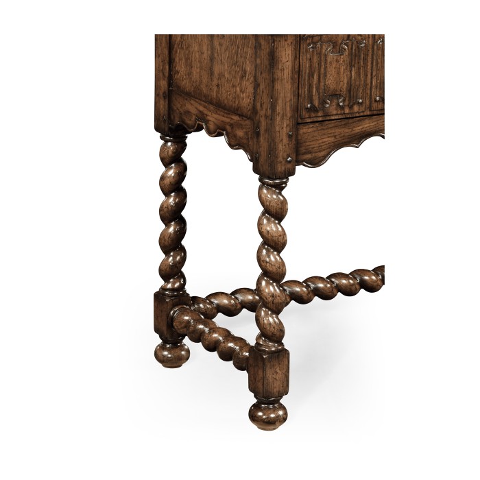 Elizabethan Style Dark Oak TV Cabinet