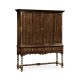 Elizabethan Style Dark Oak TV Cabinet