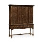 Elizabethan Style Dark Oak TV Cabinet