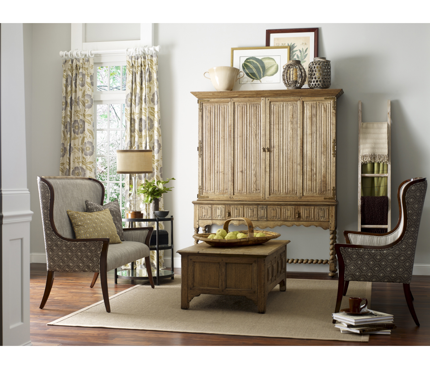 Elizabethan Style Dark Oak TV Cabinet