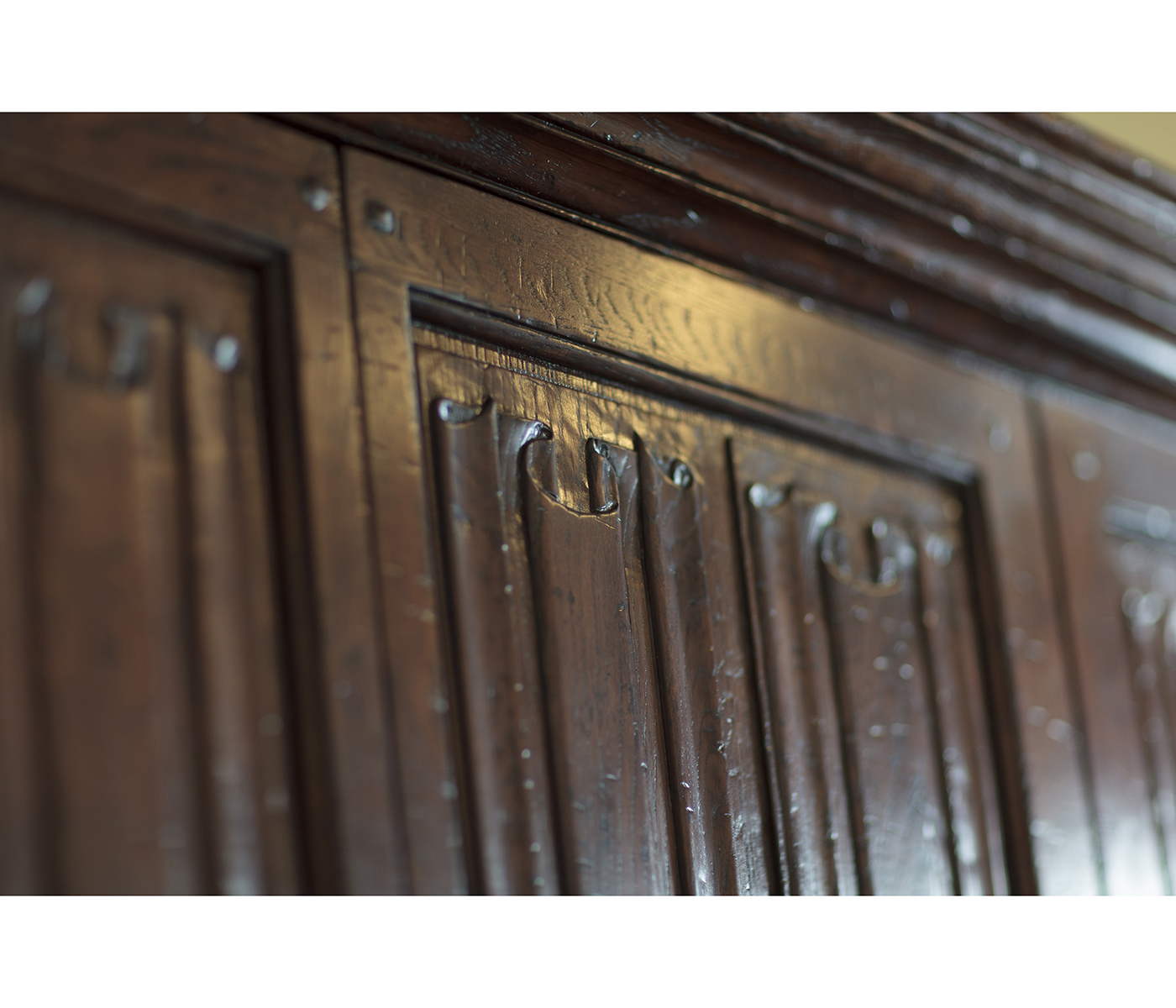 Elizabethan Style Dark Oak TV Cabinet