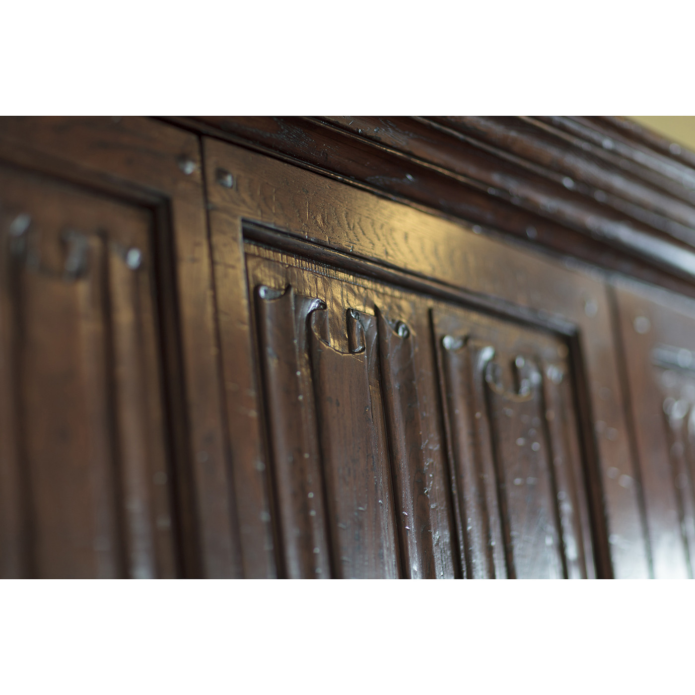 Elizabethan Style Dark Oak TV Cabinet